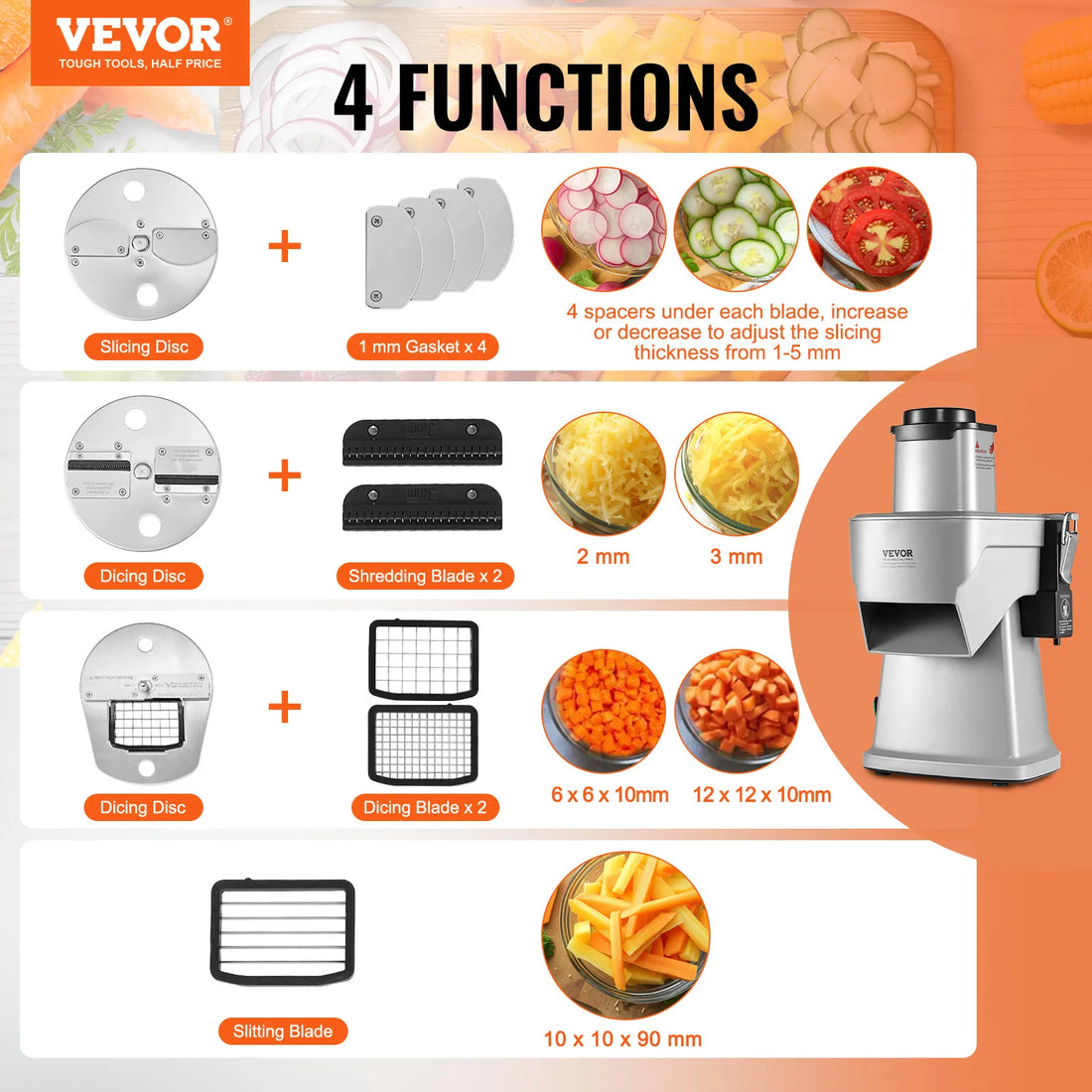 4 in 1 Multifunctional Electric Vegetable Slicer