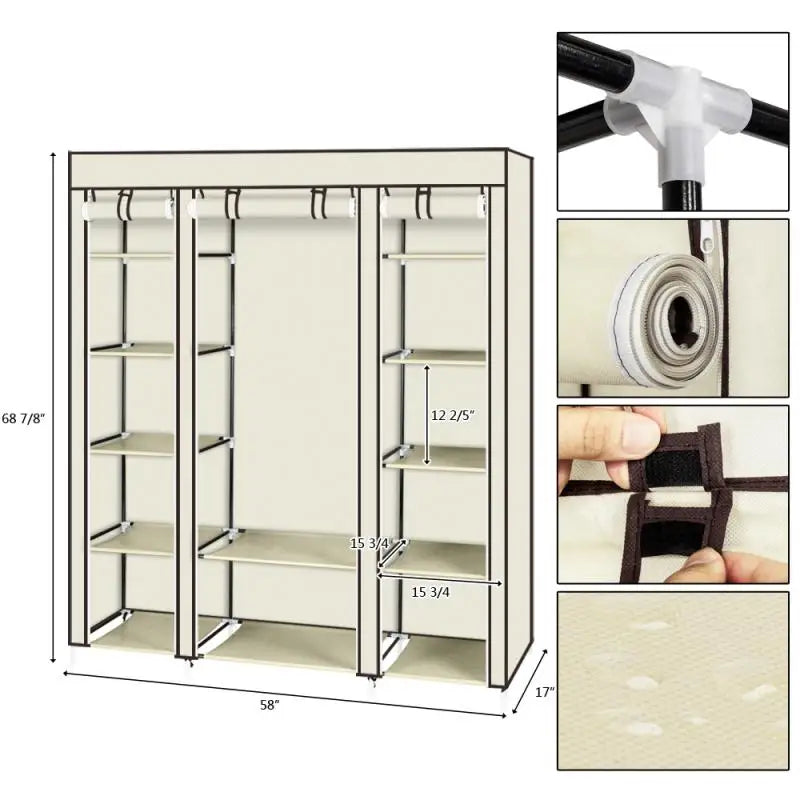 Foldable Wardrobe Rental Room Bedroom