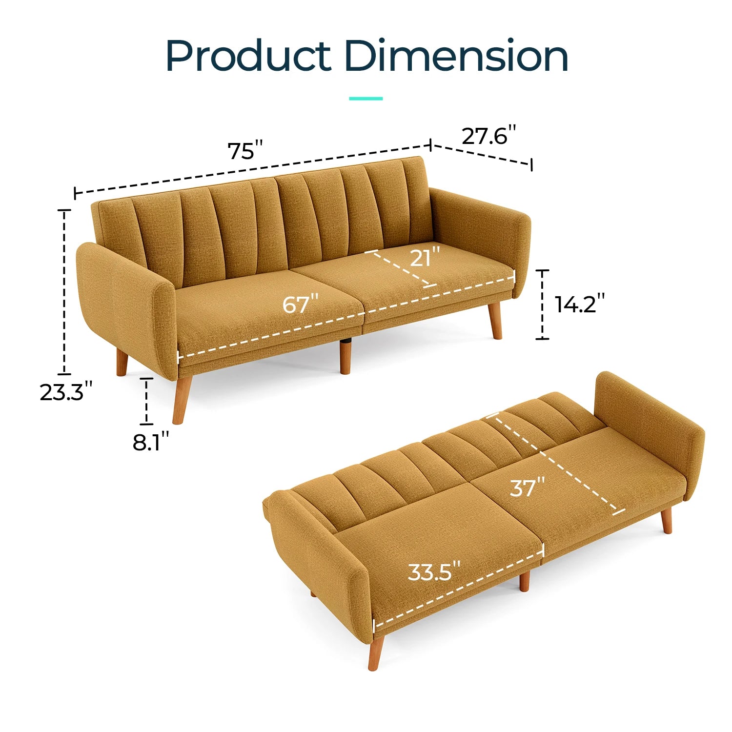 LINSY HOME Futon Sofa Bed